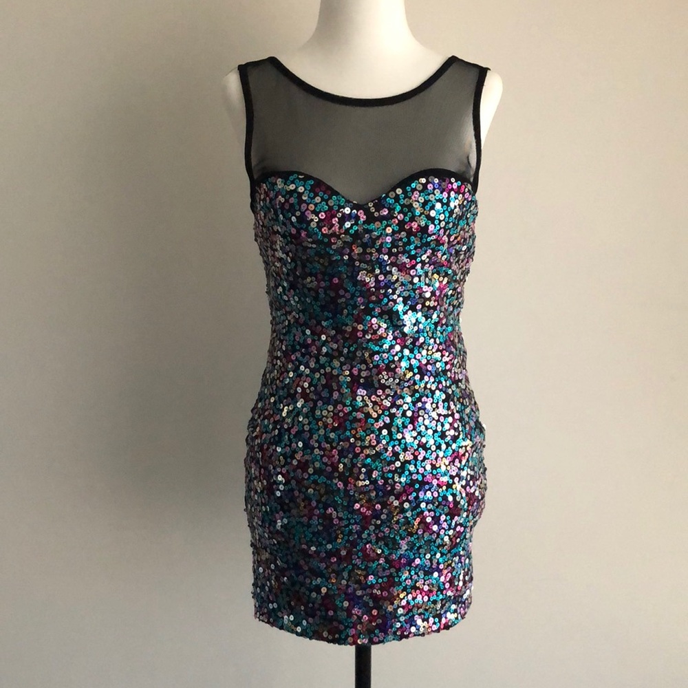 Multicoloured sequin dress